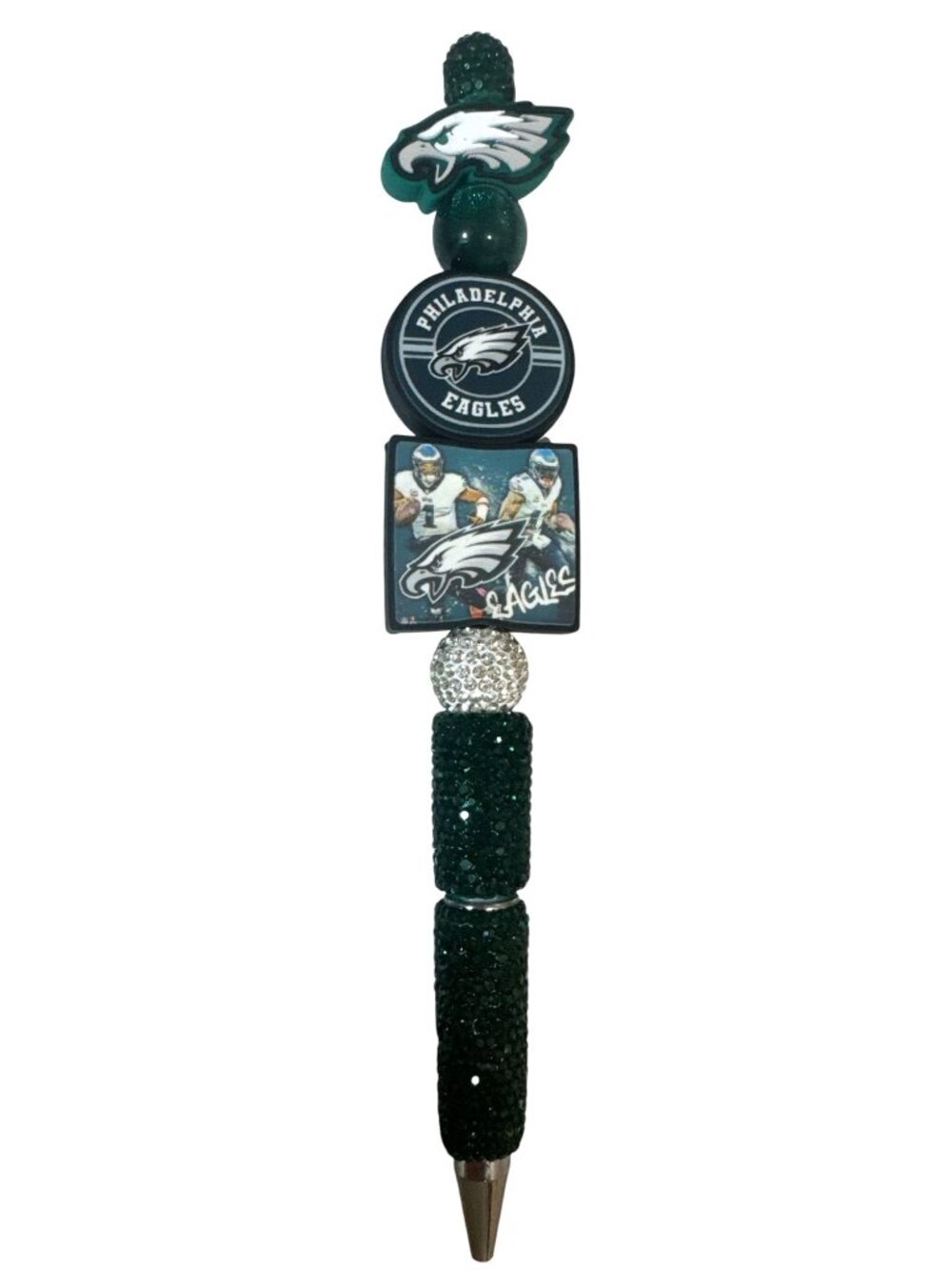 Philadelphia Eagles-Inspired Glitter Pen With Logo Beads & Player Images